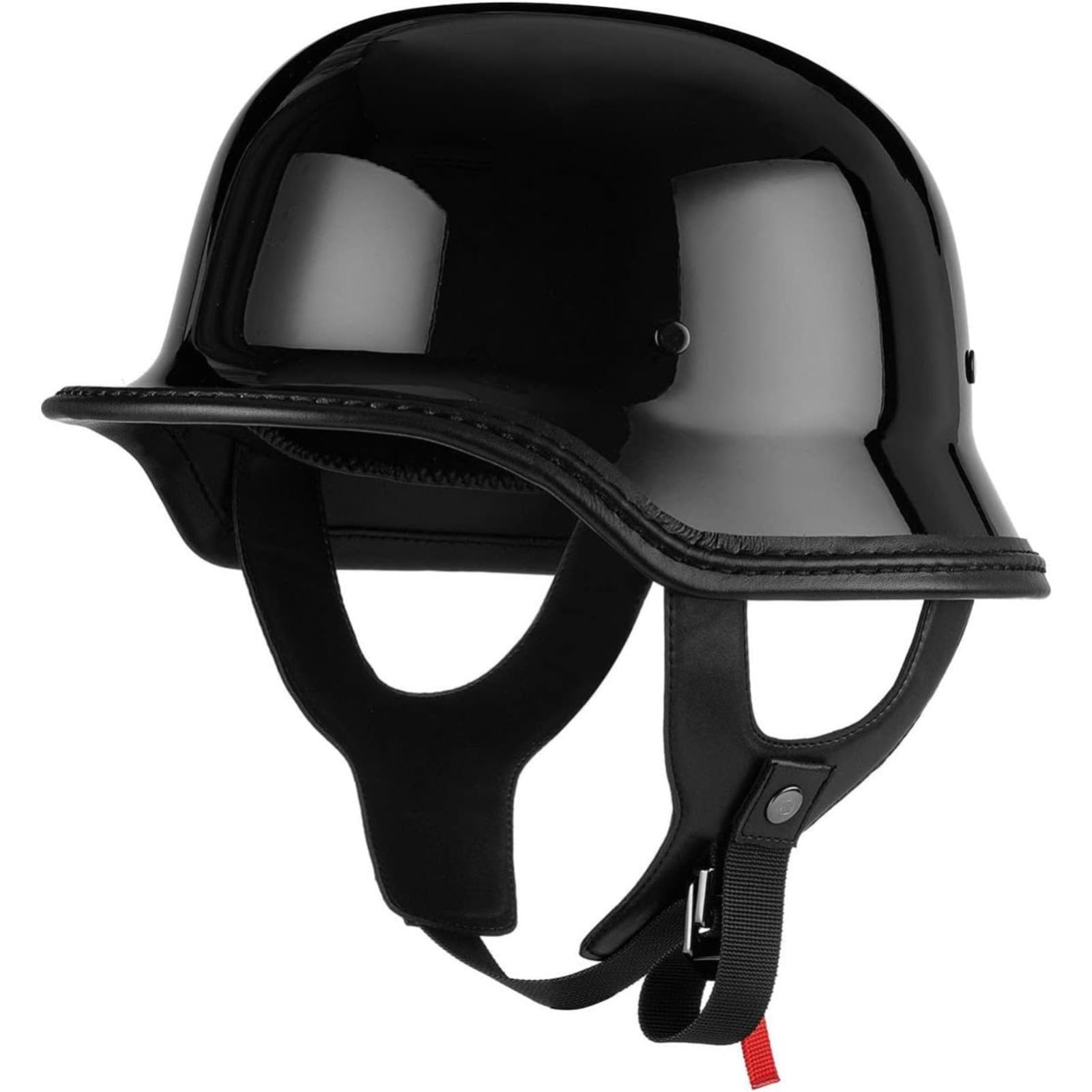 Vintage Deutscher Motorrad-Halbhelm, ECE-Geprüfter Retro-Jethelm Für Erwachsene, Männer Und Frauen, Halbschalenkappe Mit Verstellbarer Schnellverschlussschnalle, Für Cruiser-Scooter E,L=59~60CM von YQWDWD