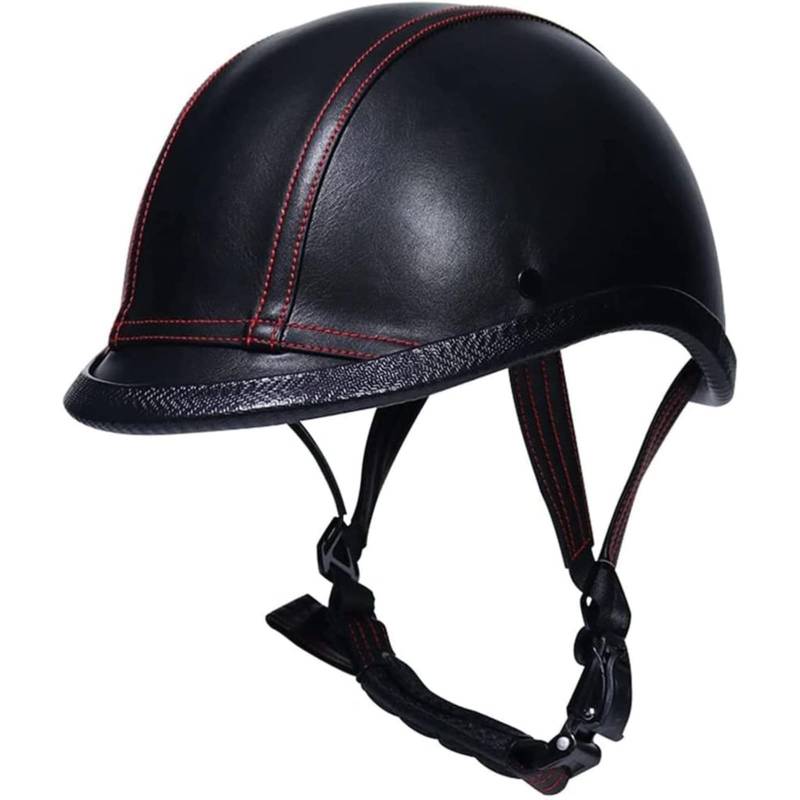 Vintage Halbschalen-Jethelm, ECE-Zertifizierter Motorradhelm, Offener Helm Für Herren Und Damen, ABS-Gehäuse, Brain-Cap-Helm Für Alle Jahreszeiten F,M=57~58CM von YQWDWD