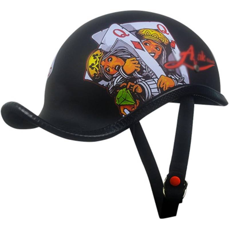 YQWDWD 3/4 Retro Halbhelm Jethelm, ECE Zertifizierung Halbschalenhelm Schnellverschluss Schnalle Retro Rollerhelm Offener Helm Sturzhelm Unisex Mofahelm A,L=59~60CM von YQWDWD