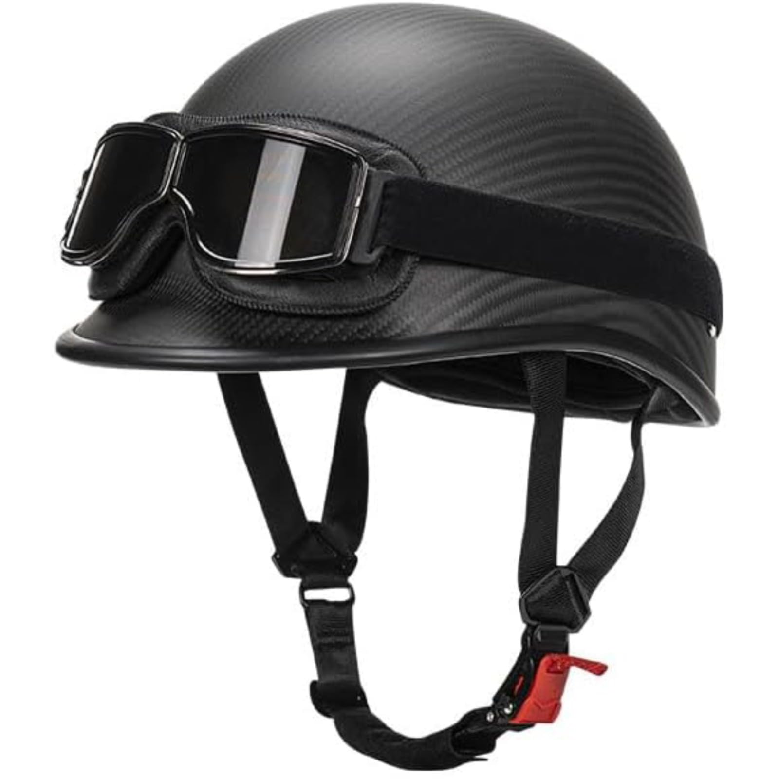 YQWDWD Carbonfaser-Motorrad-Halbhelm, ECE-Motorradhelm Sommer-Motorrad-Schutzhelm Retro-Halbhelm B,L=59~60CM von YQWDWD