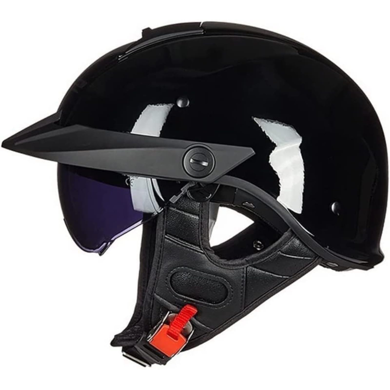 YQWDWD Halbschalenhelm Halbhelme Motorradhelm Brain-Cap Halbschalen-Rollerhelm, ECE-Geprüfter Jethelm Retro Für Erwachsene Herren Damen B,L=59~60CM von YQWDWD