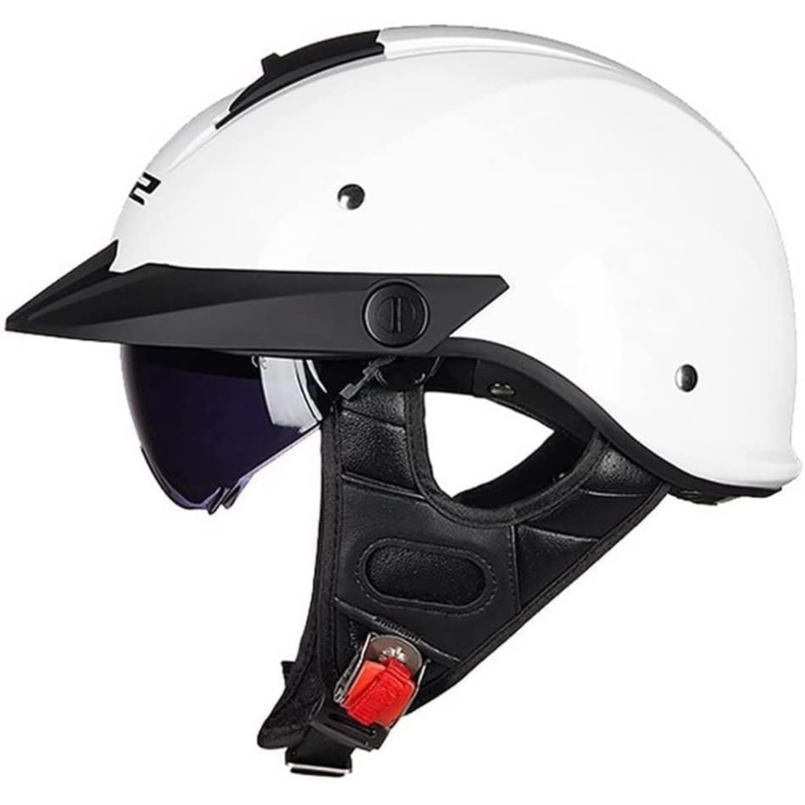 YQWDWD Halbschalenhelm Halbhelme Motorradhelm Brain-Cap Halbschalen-Rollerhelm, ECE-Geprüfter Jethelm Retro Für Erwachsene Herren Damen C,L=59~60CM von YQWDWD