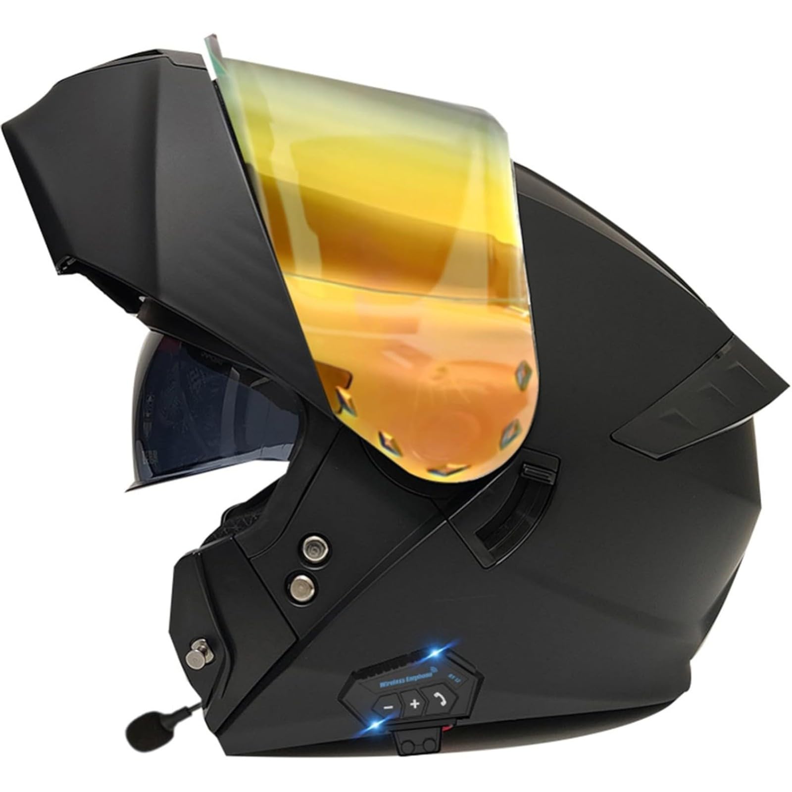 YQWDWD Klapphelm Mit Bluetooth, ECE-Geprüfter Modularer Motorradhelm Mit Doppelvisier, Motorrad-Integralhelm, Mopedhelm Für Erwachsene, Männer Und Frauen C,2XL=63~64CM von YQWDWD