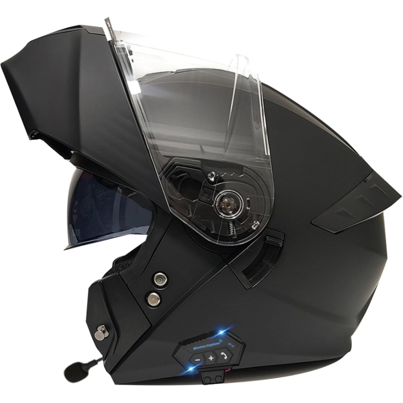 YQWDWD Klapphelm Mit Bluetooth, ECE-Geprüfter Modularer Motorradhelm Mit Doppelvisier, Motorrad-Integralhelm, Mopedhelm Für Erwachsene, Männer Und Frauen J,L=59~60CM von YQWDWD