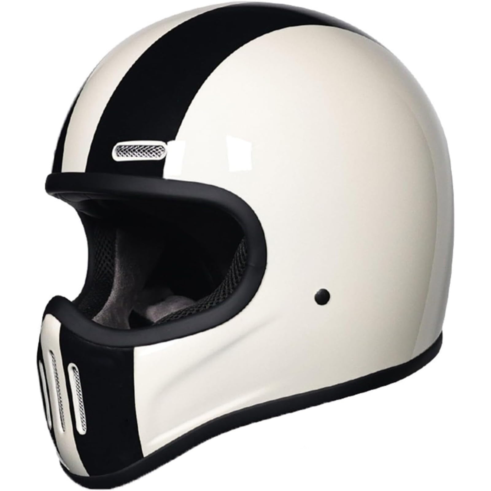 YQWDWD Leichter Fiberglas-Halbhelm Für Motorradfahrer Mit Herausnehmbarem Innenfutter, ECE-Geprüfter Vintage-Halbschalenhelm, Jethelm, Retro-Motorradhelm Mit Offenem Gesicht B,L=59~60CM von YQWDWD