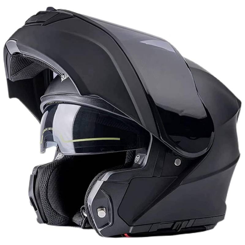 YQWDWD Modularer Integralhelm, DOT/ECE-Zertifizierter Motorrad-Integral-Klapphelm Für Männer Und Frauen Mit Doppelvisier, Motocross-Helm H,XL=61~62CM von YQWDWD