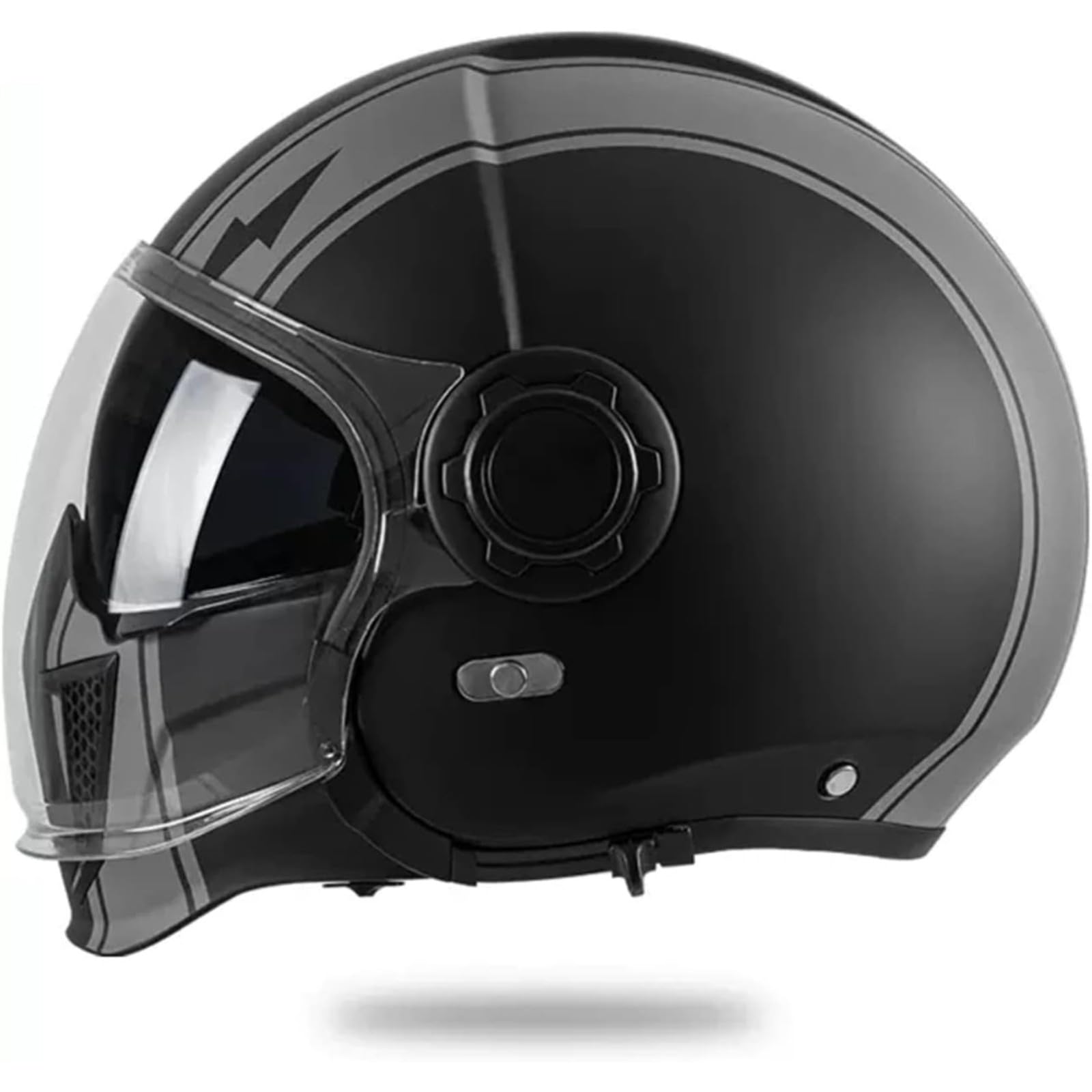 YQWDWD Modularer Motorrad-Jethelm, ECE-Zertifizierter Integralhelm Für Damen Und Herren, Integralhelme Für Motorradfahrer, Modularer Rollerhelm, Mopedhelm C,L=59~60CM von YQWDWD