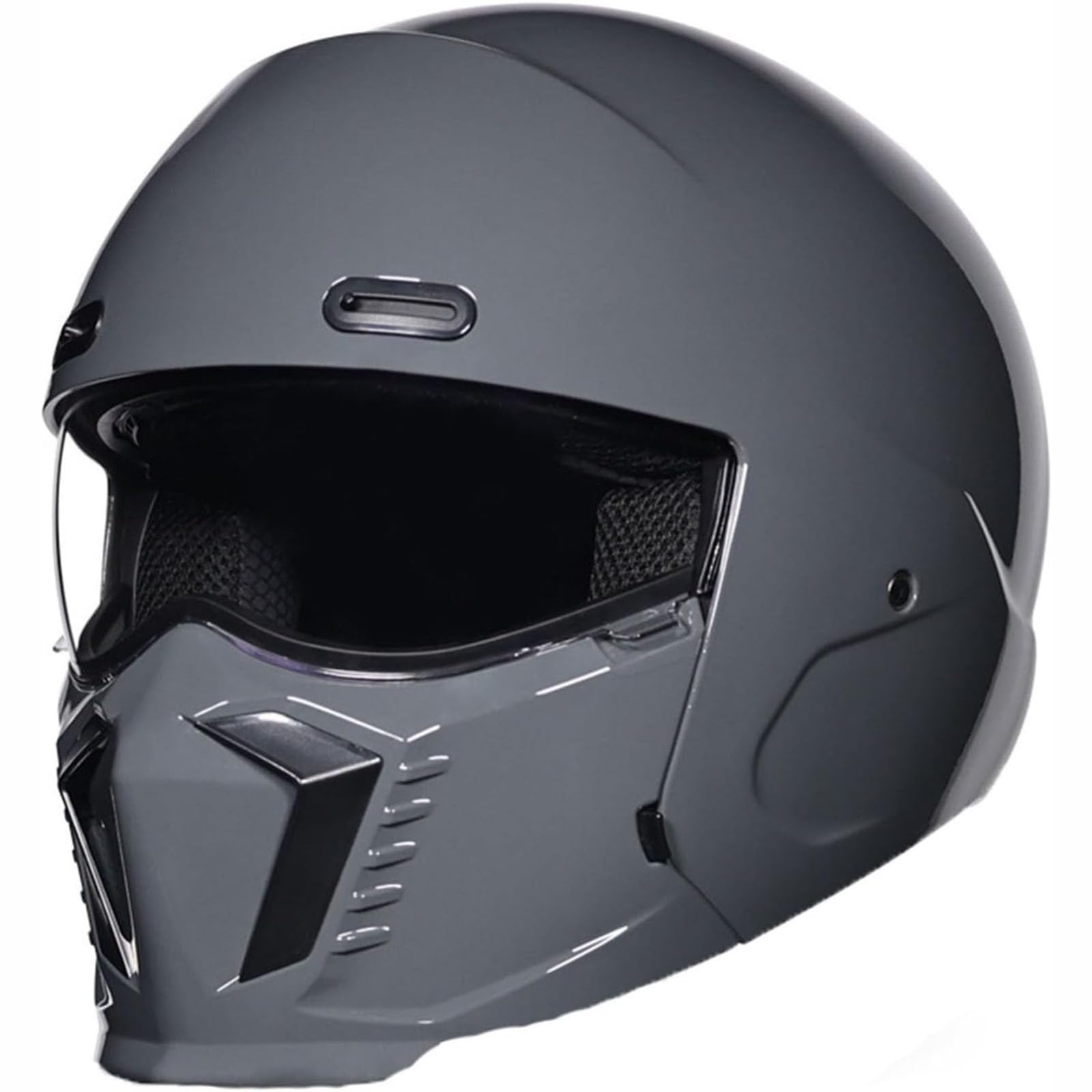 YQWDWD Motorradhelm, Jethelm, Rollerhelm Mit Sonnenblende, ECE-Geprüfter Jethelm Mit Abnehmbarem Kinnschutz A,M=57~58CM von YQWDWD