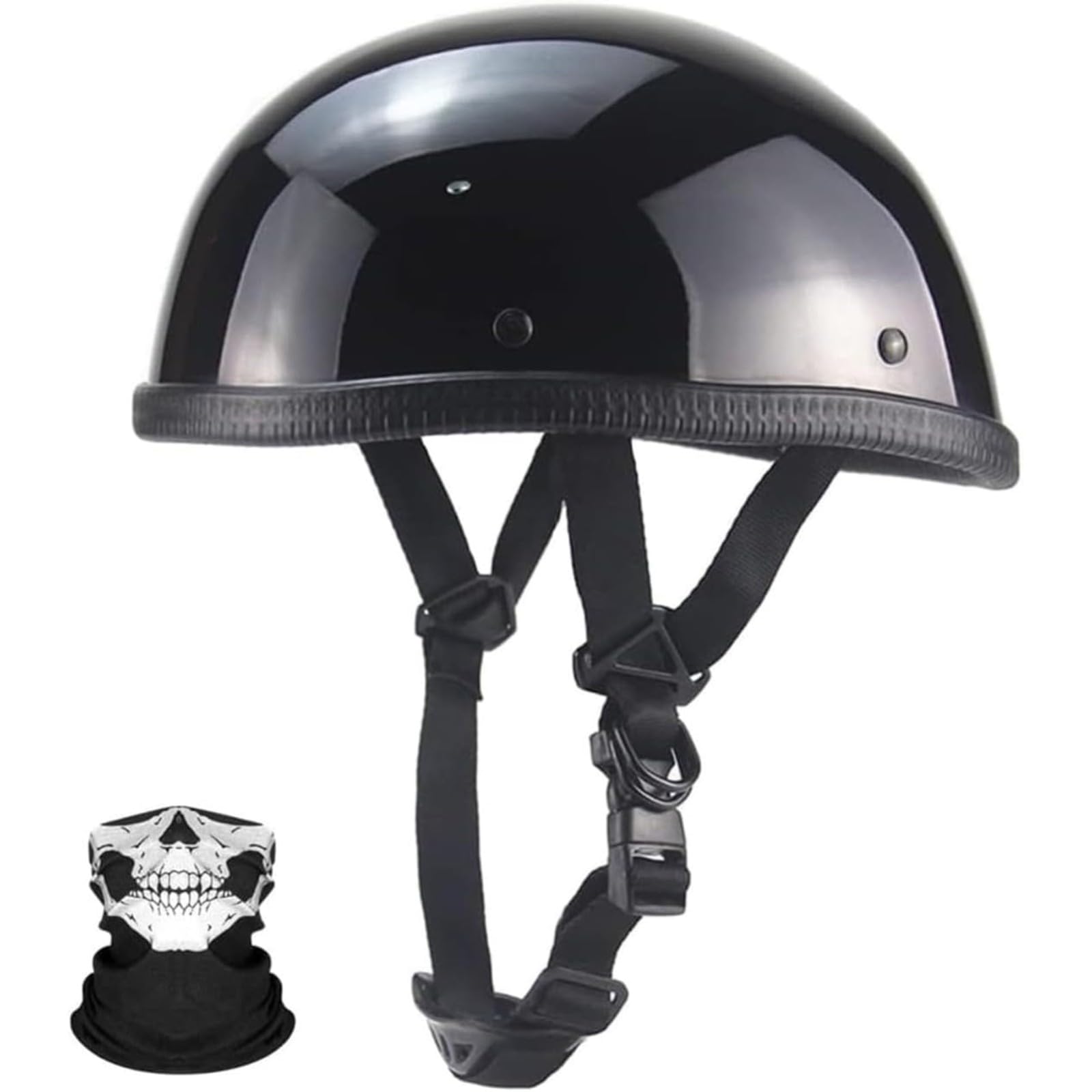 YQWDWD Motorradhelm Jethelme, ECE/DOT-Zulassung Retro-Helm Roller-Helm Moped Halbschale Brain-Cap-Helm Retro Halbhelm Für Cruiser B,XXL=63~64CM von YQWDWD