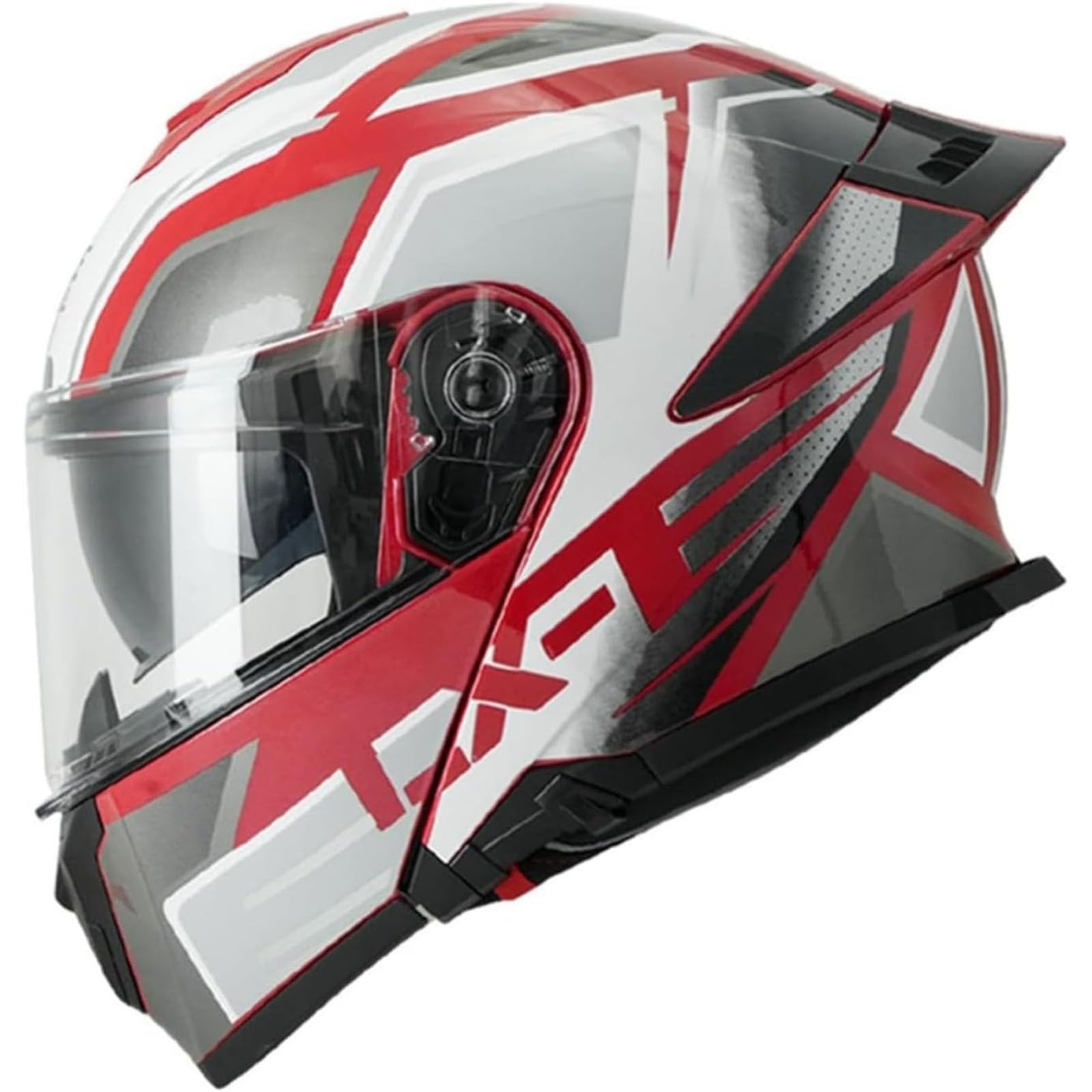 YQWDWD Motorradhelm Klapphelm, ECE-Zertifizierter Integralhelm Modularer Motorradhelm Mit Doppelvisier, Rollerhelm Sturzhelm Für Damen Herren B,3XL=65~66CM von YQWDWD