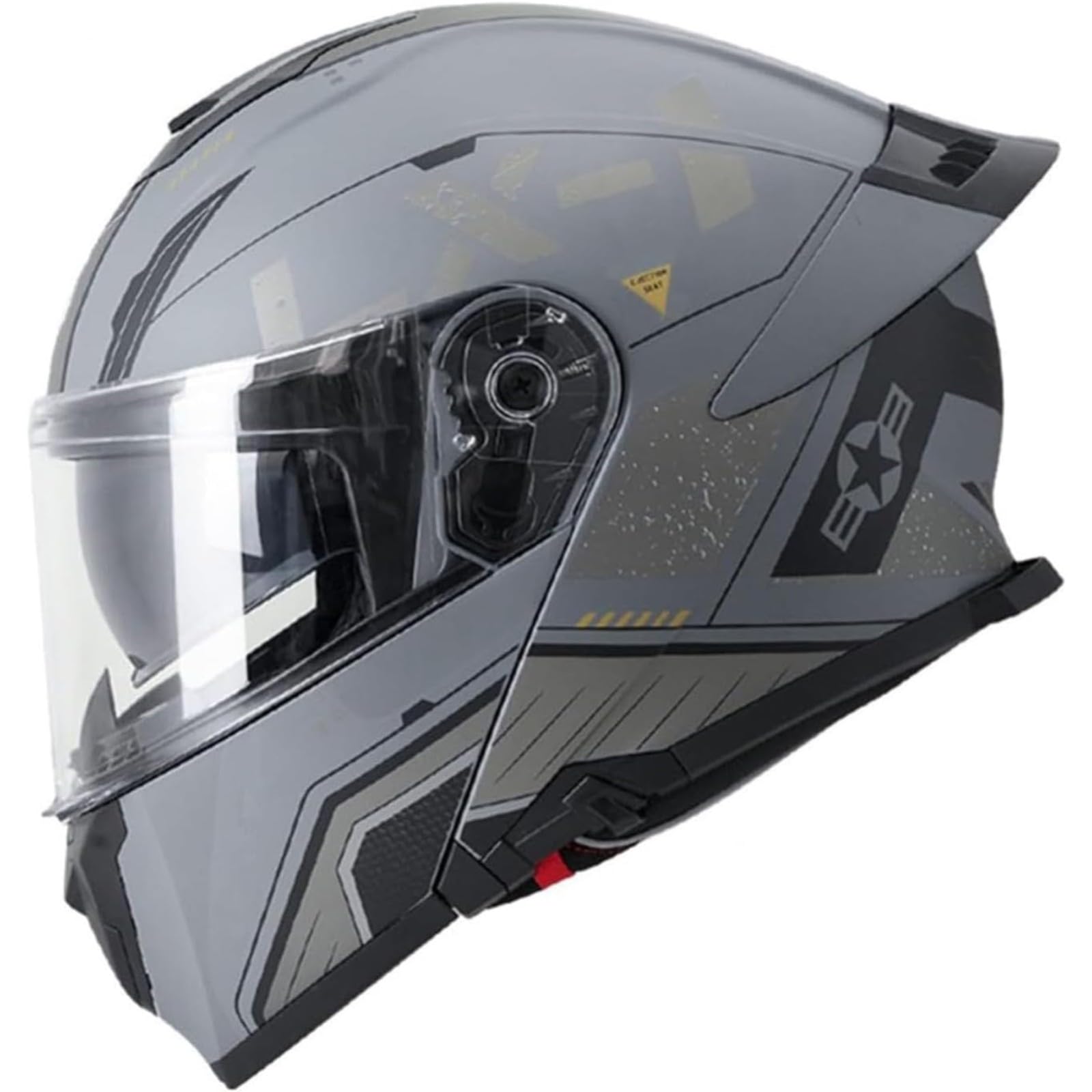 YQWDWD Motorradhelm Klapphelm, ECE-Zertifizierter Integralhelm Modularer Motorradhelm Mit Doppelvisier, Rollerhelm Sturzhelm Für Damen Herren C,L=59~60CM von YQWDWD