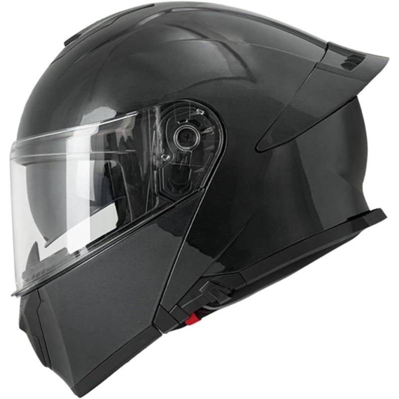 YQWDWD Motorradhelm Klapphelm, ECE-Zertifizierter Integralhelm Modularer Motorradhelm Mit Doppelvisier, Rollerhelm Sturzhelm Für Damen Herren J,2XL=63~64CM von YQWDWD