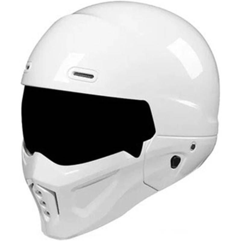 YQWDWD Vintage-Motorradhelme, ECE-Zertifizierte Retro-Motorradhelme Mit Offenem Gesicht, Integralhelme, ATV-UTV-Motocrosshelme, Jethelme Mit Visier, Roller-Mopedhelm A,M=57~58CM von YQWDWD