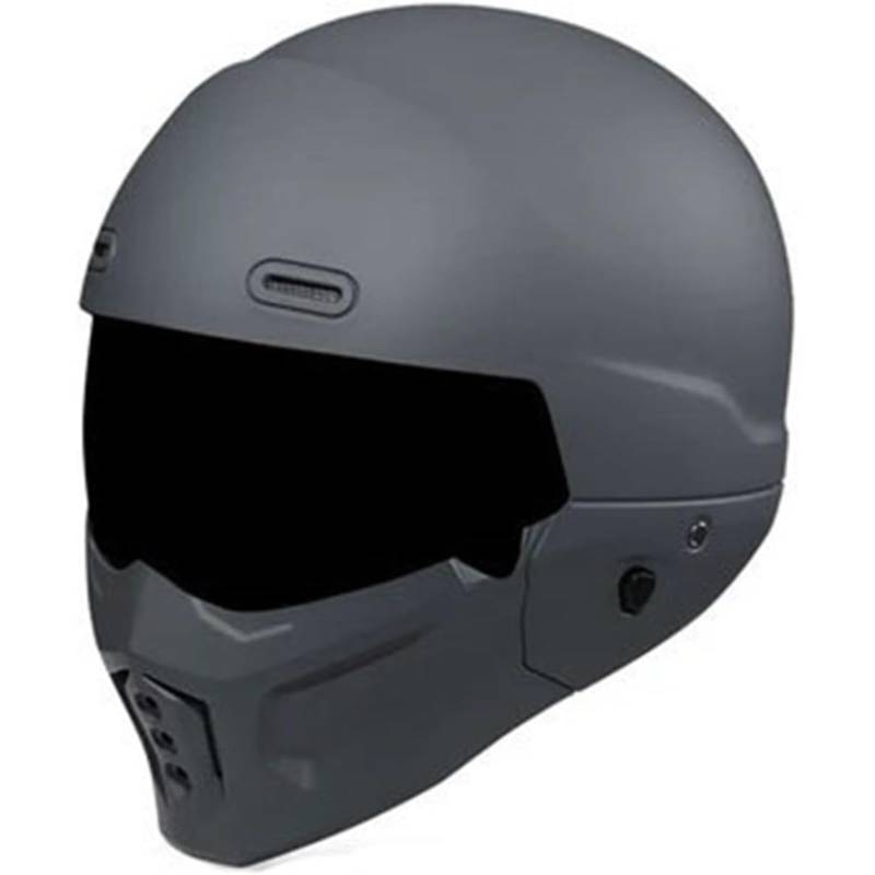 YQWDWD Vintage-Motorradhelme, ECE-Zertifizierte Retro-Motorradhelme Mit Offenem Gesicht, Integralhelme, ATV-UTV-Motocrosshelme, Jethelme Mit Visier, Roller-Mopedhelm D,M=57~58CM von YQWDWD