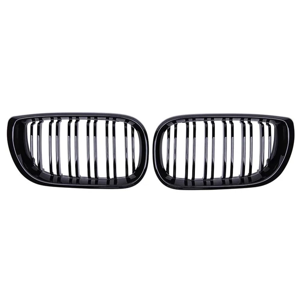 Auto Front Grill Auto-Frontnierengrill, glänzend schwarz, Doppellamellenhaube für 3er E46 4-Türer 2002–2005, automatischer Ersatz Auto Front Nieren Kühlergrill von YQZGRD