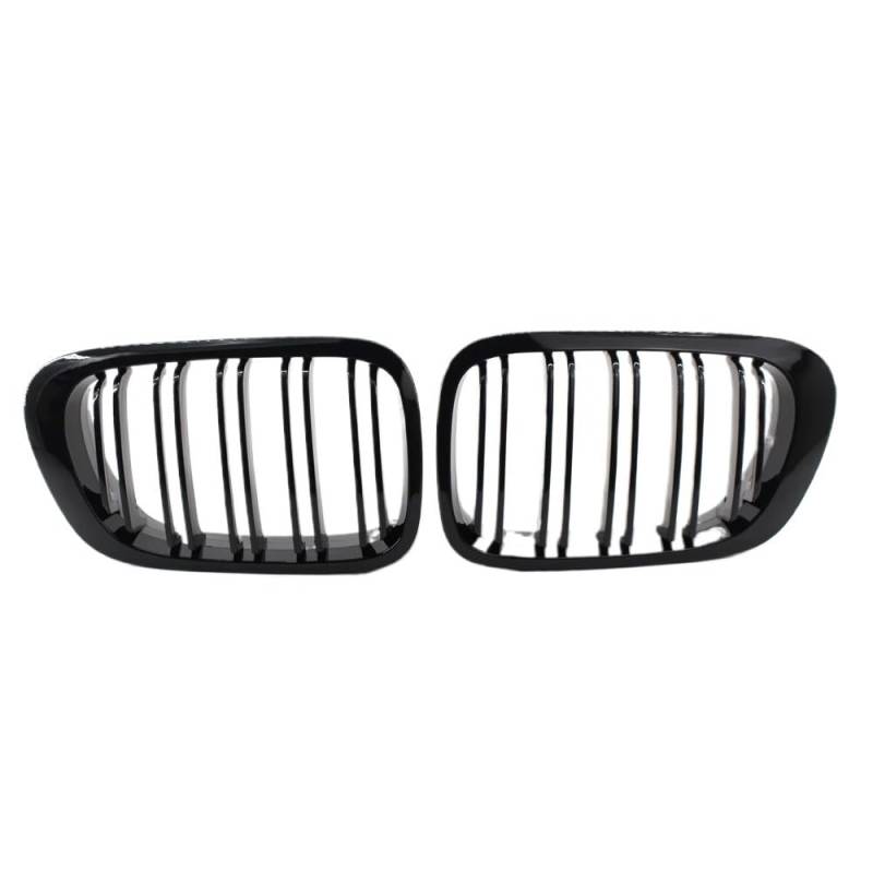 Auto Front Grill Für 3er E46 Coupe 2-Türer 1998–2001, für M3 01–06, Frontstoßstange, Nierengitter, glänzend Schwarze Auto-Fronthaube Auto Front Nieren Kühlergrill von YQZGRD