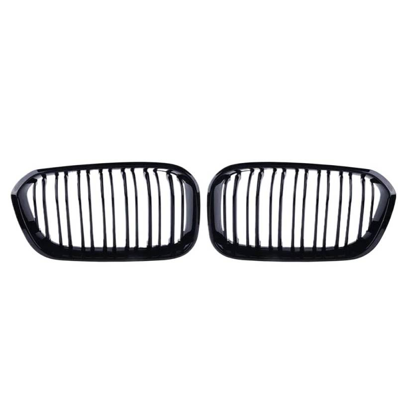 Auto Front Nieren Kühlergrill 1 Paar Frontgrills für 1er F20 F21 2012–2019, glänzend schwarz, Nierengrill, Ersatz-Frontstoßstangengrills von YQZGRD