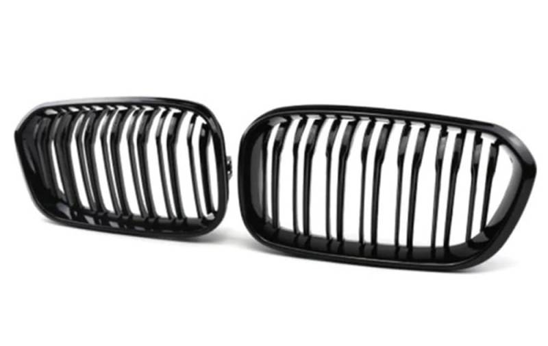 Auto Front Nieren Kühlergrill 1 Paar Frontgrills für 5er-Serie für E39 2002 2003 2004, glänzend schwarz, Nierengrill, Frontstoßstangengitter von YQZGRD