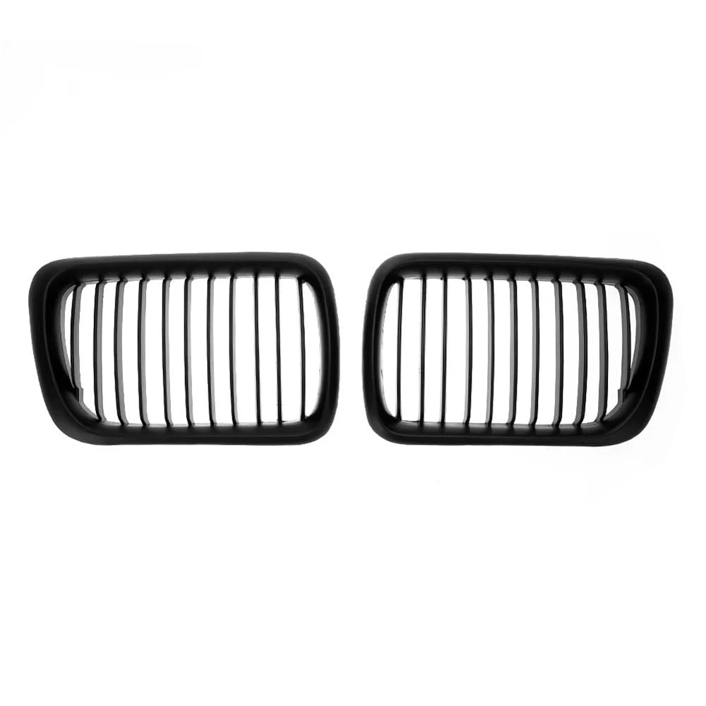 Auto Front Nieren Kühlergrill 1 Paar mattschwarzer Frontgrill für E36 97–98 318i 320i 323i 325i 328i 1997–1998 Frontstoßstangengrill Haubengrill Ersatz von YQZGRD