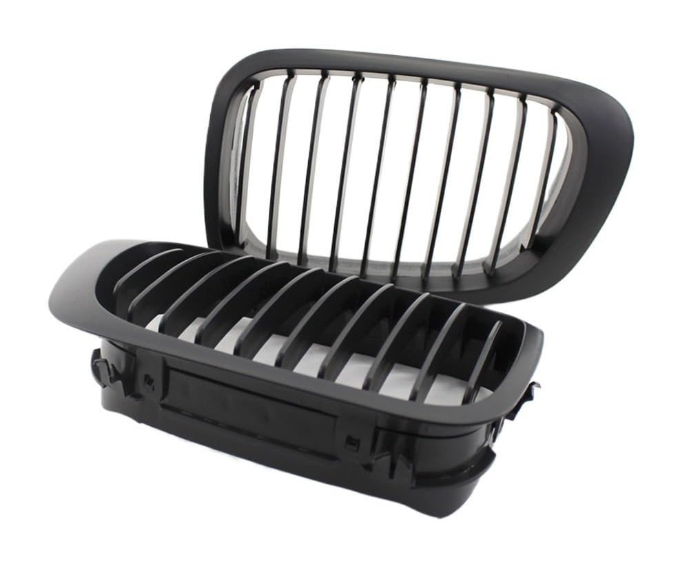 Auto Front Nieren Kühlergrill 1 Paar vorderer Nierengrill 1 Lamelle glänzend schwarz für 3er-Serie für E46 320i 328i 330i 1998–2001 2/4-Türer von YQZGRD