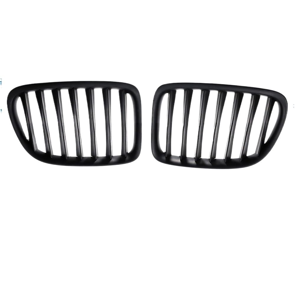 Auto Front Nieren Kühlergrill 2 x mattschwarzer Frontstoßstangengrill, einzeiliger Stil, Fronthaube, Nierengrill, Links und rechts, für X1 E84 2011–16 von YQZGRD