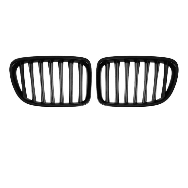 Auto Front Nieren Kühlergrill 2 x mattschwarzer Frontstoßstangengrill, einzeiliger Stil, Fronthaube, Nierengrill, Links und rechts, für X1 E84 2011–16 von YQZGRD