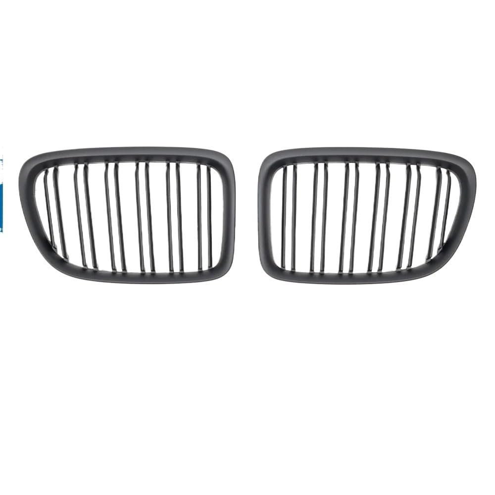 Auto Front Nieren Kühlergrill 2 x mattschwarzer Frontstoßstangengrill, einzeiliger Stil, Fronthaube, Nierengrill, Links und rechts, für X1 E84 2011–16 von YQZGRD