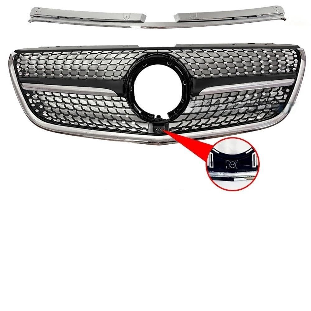 Auto Front Nieren Kühlergrill 2015+ Passend für W447 Diamantgrill für V/Vito-Klasse W447 Diamantgrill für V260 V220 Diamant-Frontstoßstange vorne Mesh-Grill von YQZGRD