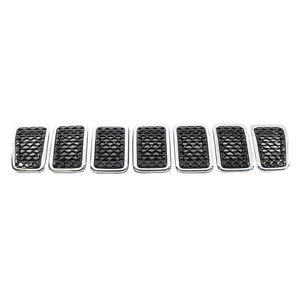 Auto Front Nieren Kühlergrill 7PCS Auto Vorderen Stoßfänger Zentrale Grill Abdeckung Trim Ersetzen Mesh Für Cherokee 2019 2020 2021 2022 von YQZGRD