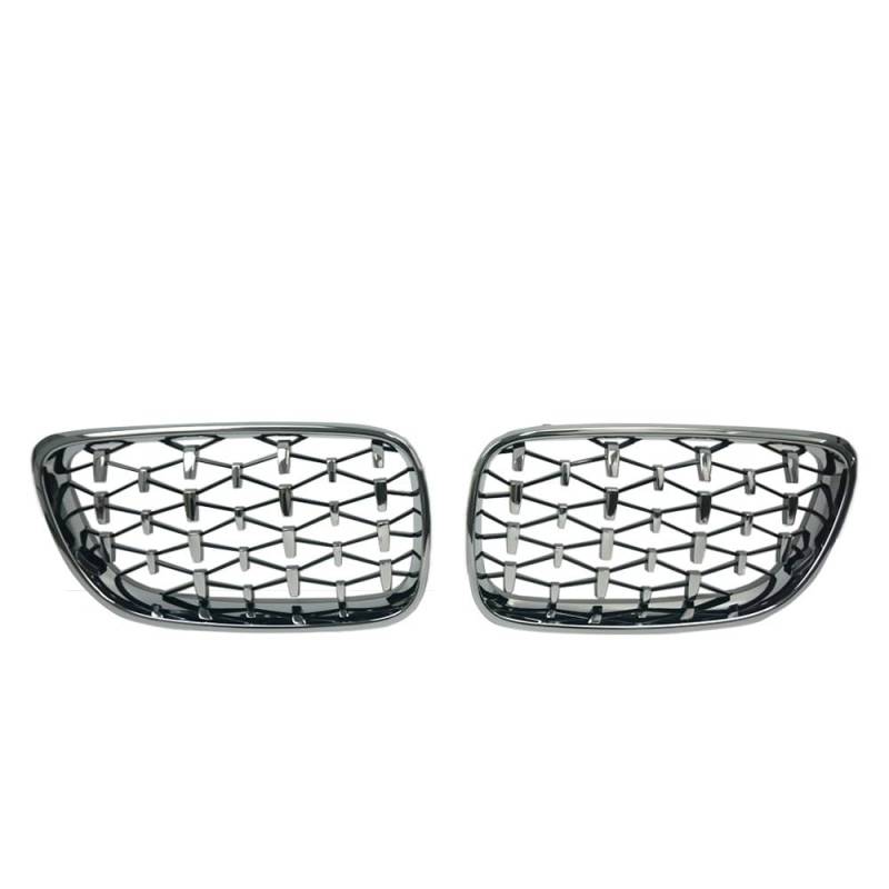 Auto Front Nieren Kühlergrill Auto Front Niere Diamant Grille Silber Gitter Zubehör Für 2 Serie F22 F23 F87 M2 2014-2019 von YQZGRD