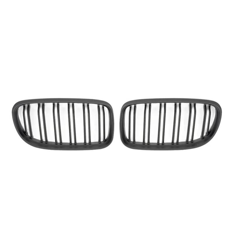 Auto Front Nieren Kühlergrill Auto-Kühlergrill, Frontstoßstangengrill, Doppellamellen, glänzendes Schwarz, Auto-Styling, für 3er-Serie E90 E91 2009 2010 2011 2012 von YQZGRD