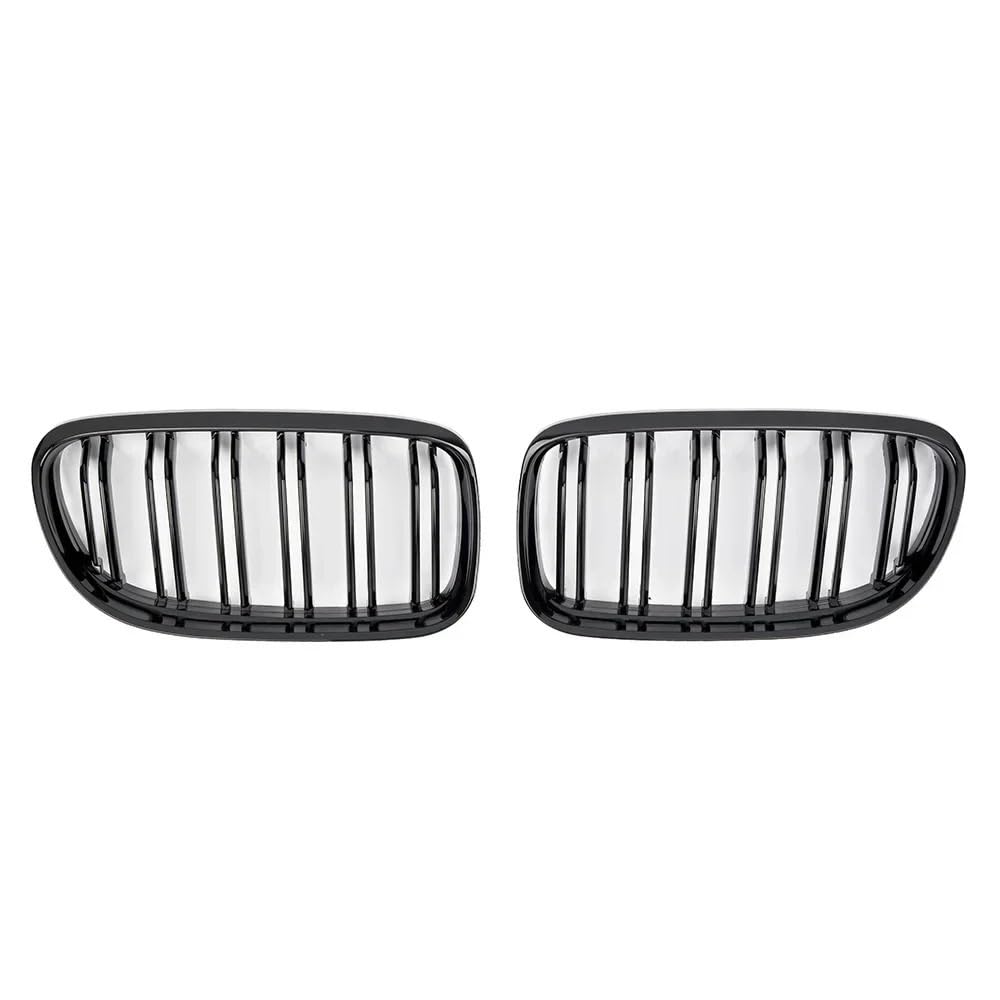 Auto Front Nieren Kühlergrill Auto-Kühlergrill, Frontstoßstangengrill, Doppellamellen, glänzendes Schwarz, Auto-Styling, für 3er-Serie E90 E91 2009 2010 2011 2012 von YQZGRD