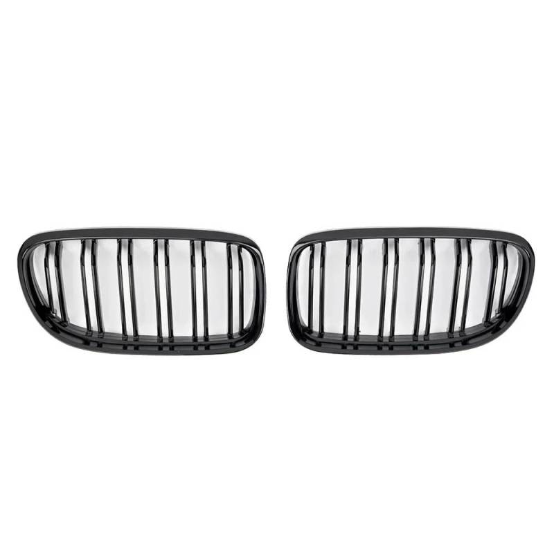 Auto Front Nieren Kühlergrill Auto-Kühlergrill, Frontstoßstangengrill, Doppellamellen, glänzendes Schwarz, Auto-Styling, für 3er-Serie E90 E91 2009 2010 2011 2012 von YQZGRD