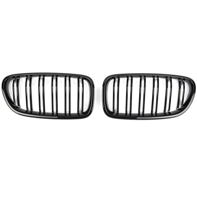 Auto Front Nieren Kühlergrill Auto glänzend schwarz Nierengrill Dual Lamellen für 5er F10 F11 F18 520d 530d 540i 2010–2017 Ersatzteil von YQZGRD