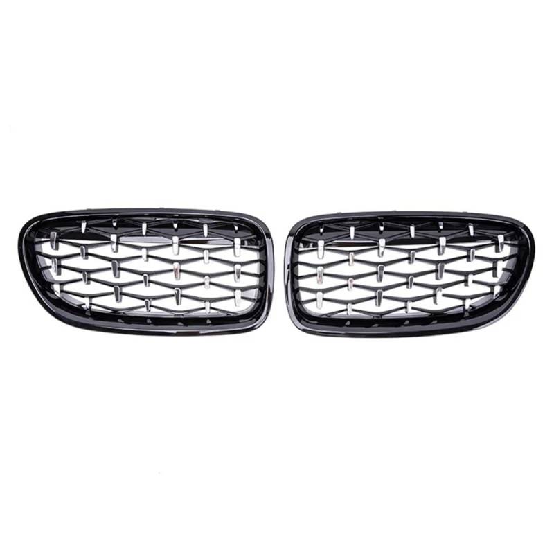 Auto Front Nieren Kühlergrill Auto vorne Nieren Stoßstange Grill Gitter Diamant Stil Silber für 5er F10 F11 F18 520 523 525 530i M5 10–17 von YQZGRD