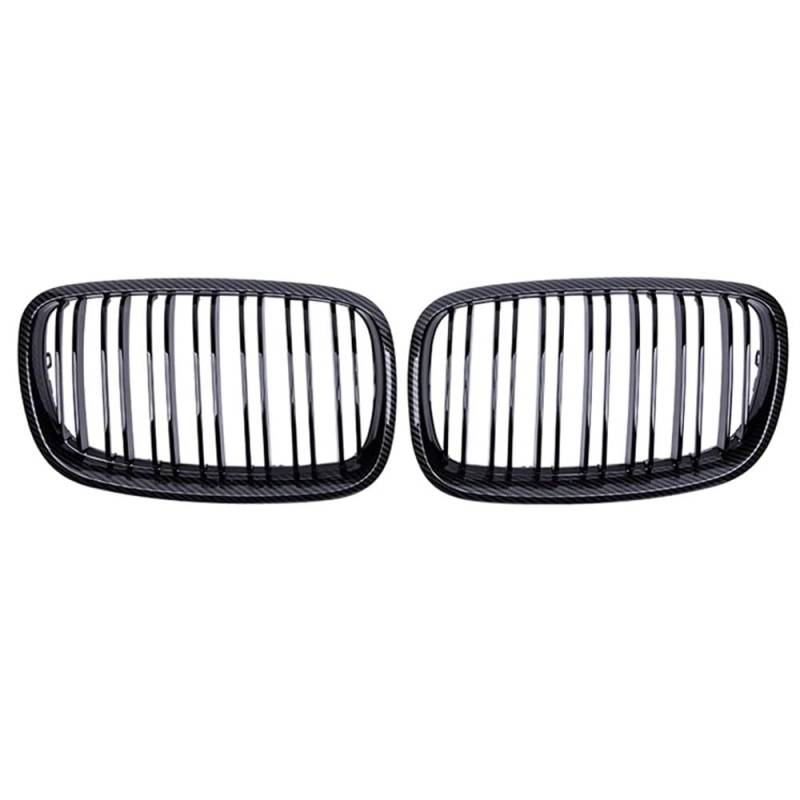 Auto Front Nieren Kühlergrill Carbon Rahmen Auto Niere Grill Doppel Lamellen Gitter Für X5 X6 E70 E71 2007-2013 Auto Zubehör von YQZGRD