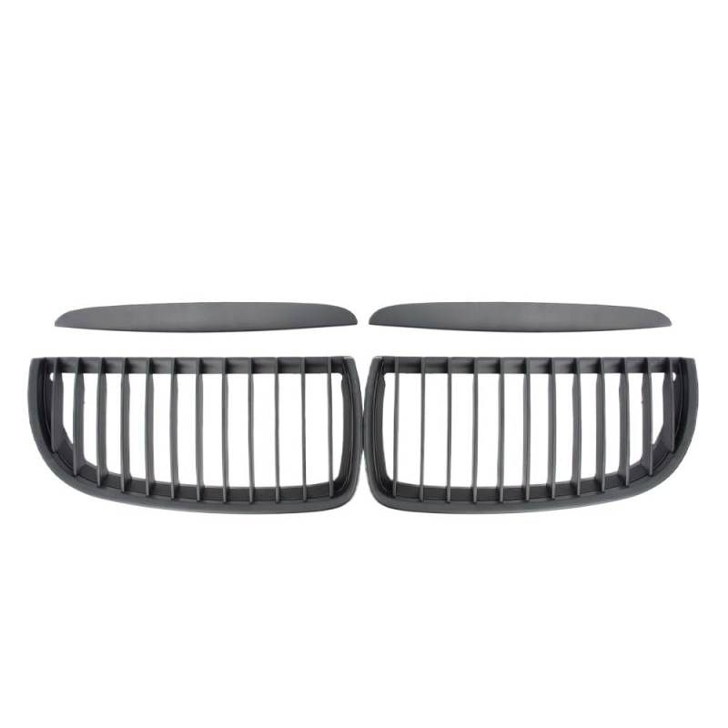 Auto Front Nieren Kühlergrill Chrom-Silber-Diamanten-Stil vorne für 3er E90 E91 2005–2008 Ersatz-Doppellamellen-Kühlergrill komplett in Schwarz von YQZGRD