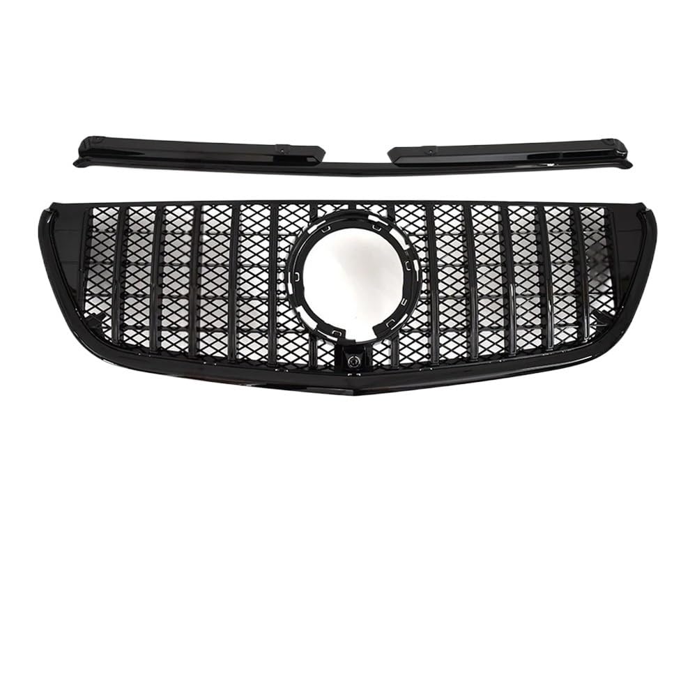 Auto Front Nieren Kühlergrill Diamant GTR GT Stil Front Kühlergrill Einlass Grill Für Benz Für Vito W447 2015-2023 Tuning Zubehör mittlere Mesh Grid von YQZGRD