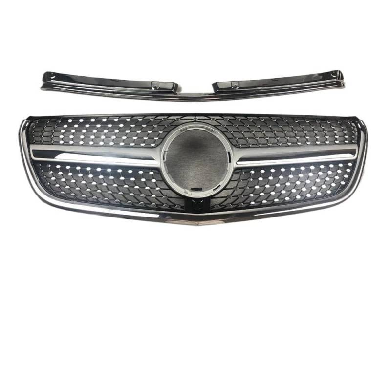 Auto Front Nieren Kühlergrill Diamant GTR GT Stil Front Kühlergrill Einlass Grill Für Benz Für Vito W447 2015-2023 Tuning Zubehör mittlere Mesh Grid von YQZGRD