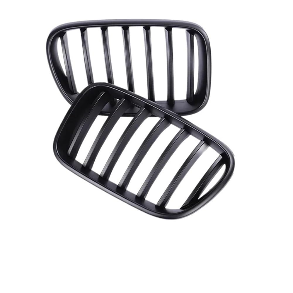 Auto Front Nieren Kühlergrill Doppelte Lamellen, verchromter Front-Nieren-Stoßfänger, Kohlefaser-Grill in glänzendem Schwarz, für X3 X4 F25 F26 2010–2013 von YQZGRD