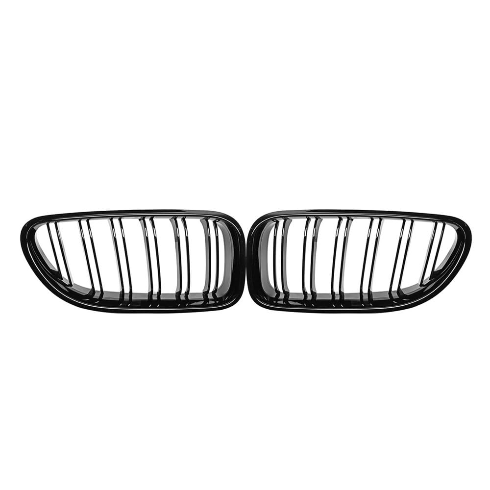 Auto Front Nieren Kühlergrill Front-Nierengitter, Haubengrills für 6er-Serie F06 F12 F13 M6 640i 650i 2012–2017, glänzendes schwarzes Auto, Front-Nierengitter von YQZGRD