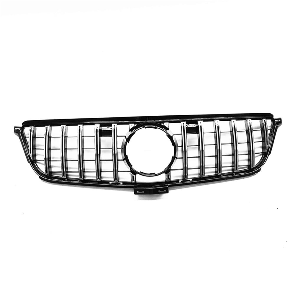 Auto Front Nieren Kühlergrill Frontgrill Grill Für Benz W166 ML Klasse 2012-2015 GT Stil Schwarz/Silber ML300 ML350 ML400 Auto Oberen Stoßstange Haube Mesh von YQZGRD