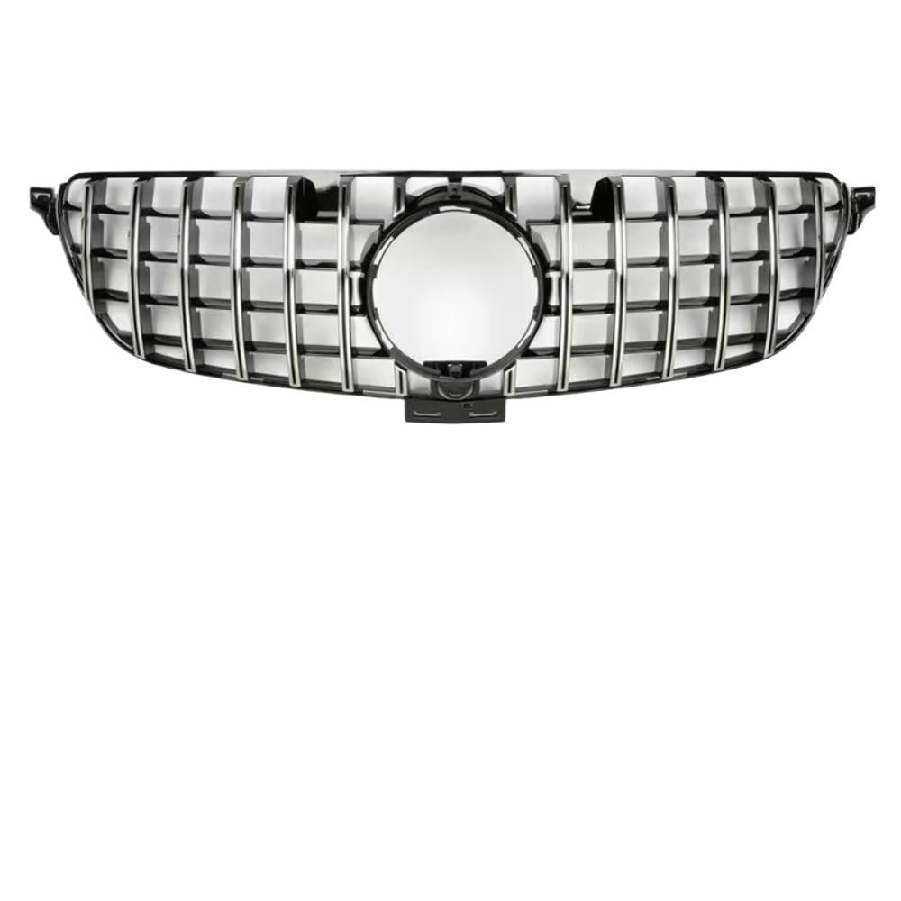 Auto Front Nieren Kühlergrill Frontgrill für GLE-Klasse W166 2015–2019 GLE 350 500 320 400 300 GT, Silber/schwarz, Stoßstangenhauben-Netz von YQZGRD