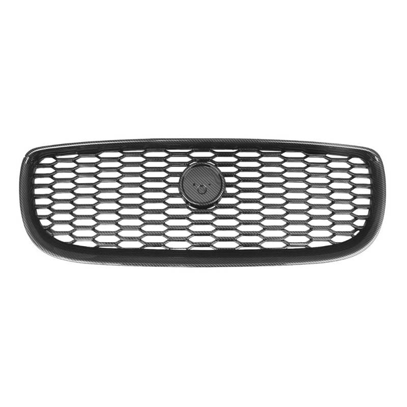 Auto Front Nieren Kühlergrill Frontgrill für XE 2015 2016 2017 2018, Carbonfaser-Look/Glanz/Mattschwarz, Auto-Oberstoßstange, Haube, Netzgitter von YQZGRD