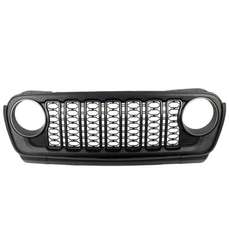 Auto Front Nieren Kühlergrill Frontgrillgitter Grillschutz für Wrangler JL 2018–2024 Gladiator Blackout kein Kameraloch von YQZGRD