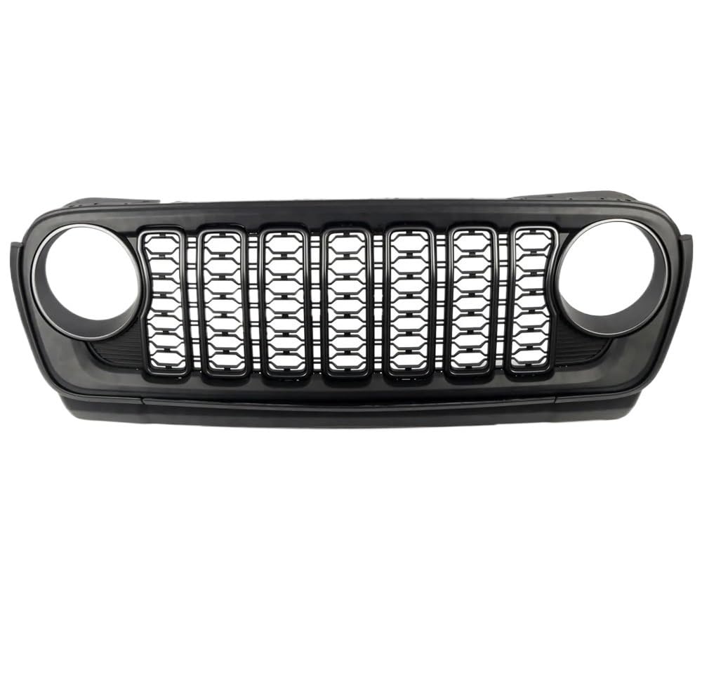 Auto Front Nieren Kühlergrill Frontgrillgitter Grillschutz für Wrangler JL 2018–2024 für Gladiator Blackout, kein Kameraloch von YQZGRD