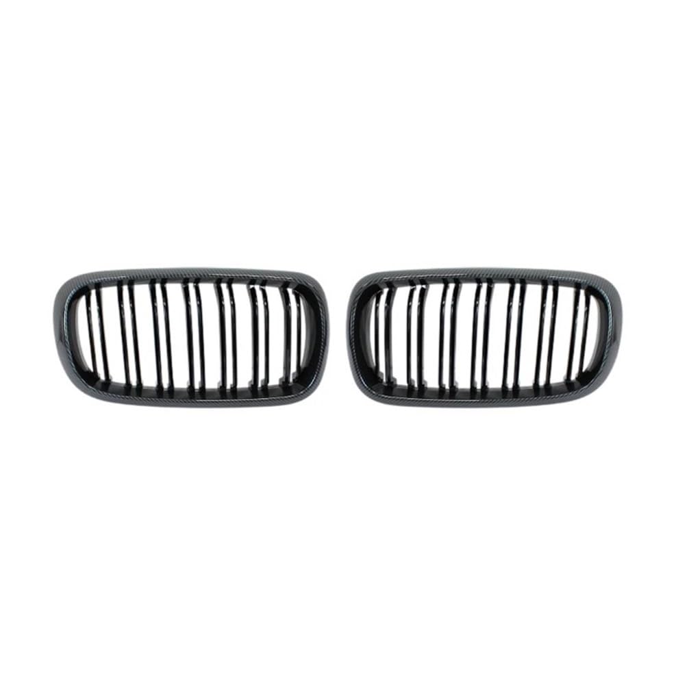 Auto Front Nieren Kühlergrill Fronthaube Nierengitter Stoßstange Schwarz Dual Grill Ersatzteil Autozubehör Passend für F15 X5 F16 X6 2014–2017 von YQZGRD