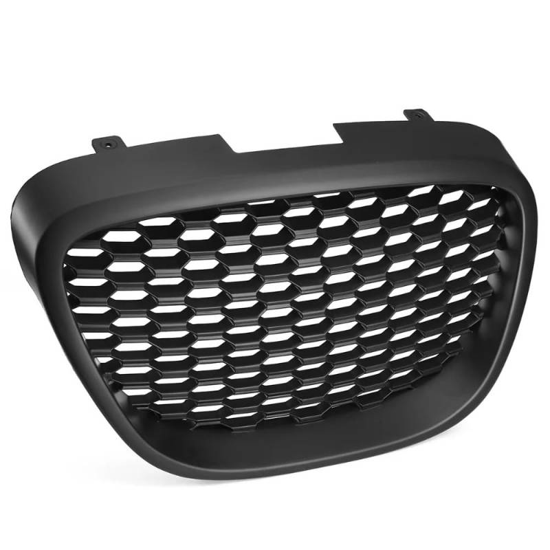 Auto Front Nieren Kühlergrill Frontnieren-Wabengrill für Seat für Leon MK2 1P 2006–2009, Haubengrill, Mattschwarz, Ersatzgrill, Außen-Autozubehör von YQZGRD