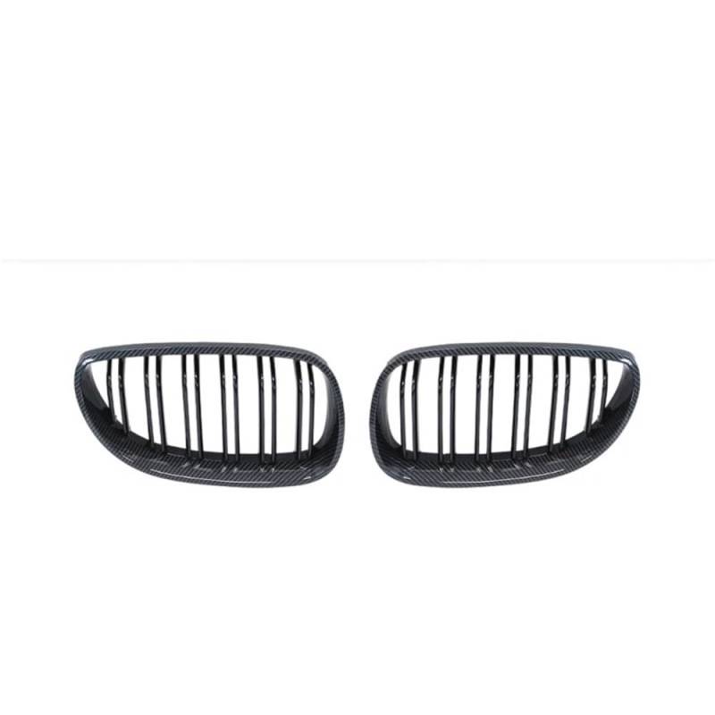 Auto Front Nieren Kühlergrill Frontstoßstange Nierengitter Grill Haube Mesh Double Line für E60 M5 E61 520i 545i 550i 535i 2003–2010 5er Refit Body Kit von YQZGRD