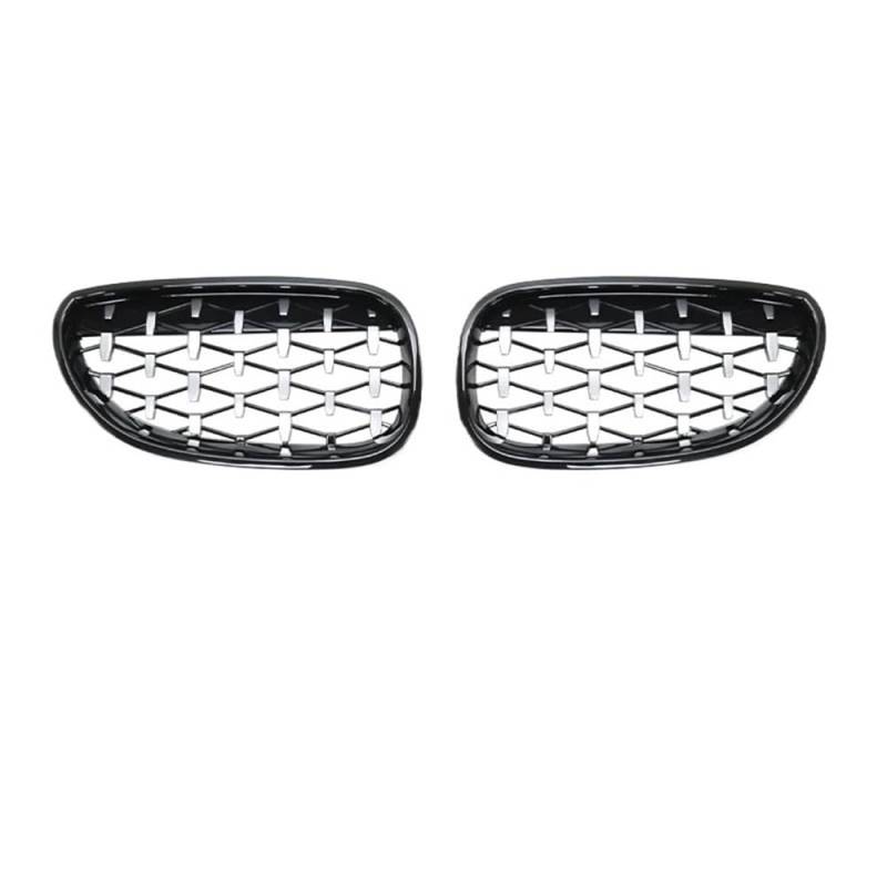 Auto Front Nieren Kühlergrill Frontstoßstangengrill für 5er-Serie E60 M5 E61 520i 545i 550i 535i 2004–2009, Haubennetz, Doppelliniengrill, Autozubehör von YQZGRD